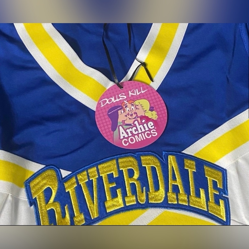 New Dolls Kill x Archie Comics Riverdale Cheerleader Costume Uniform Set XS💙📣💛 - Picture 3 of 8